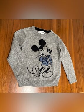 Disney Gray Sweater with Blue Mickey Graphic
